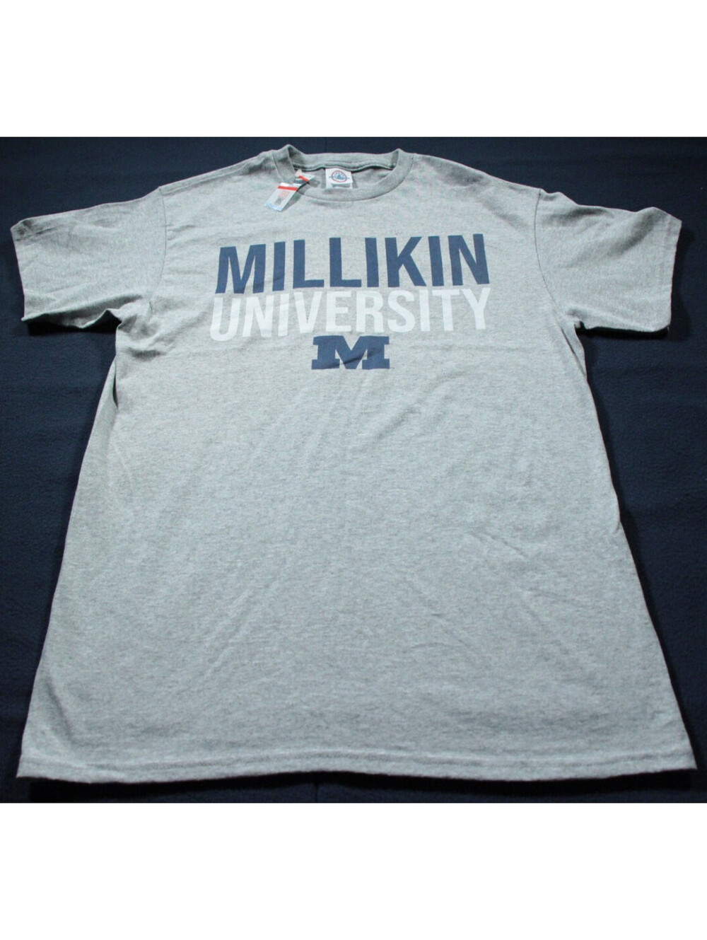 Vintage 00s Millikin University T-Shirt Delta NWT Gray Big Blue M